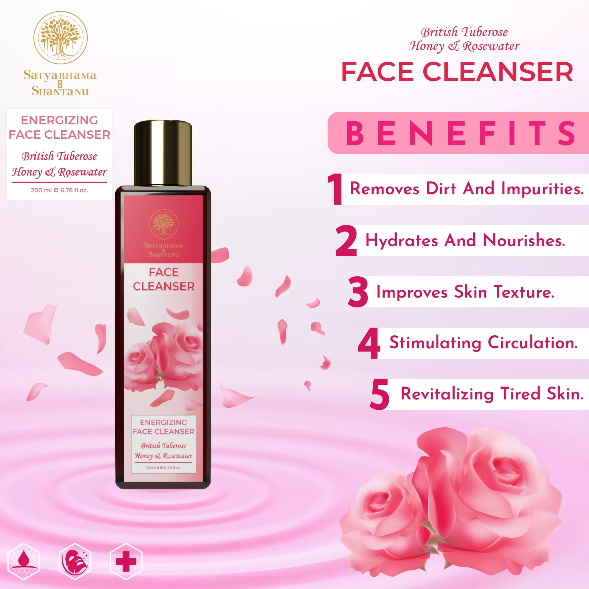 British Tuberose Honey & Rosewater Face Cleanser (200ml)